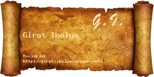 Girst Ibolya névjegykártya